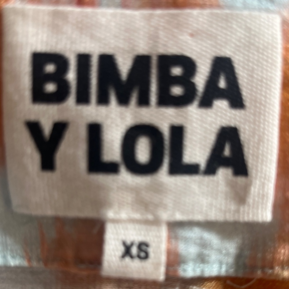 Bimba Y Lola Modern Orange and Tan Blouse Size XS - Picture 3 of 9